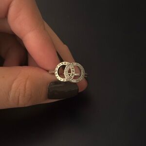 Pandora Silver Double Circle Ring